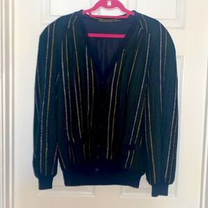 Vintage 70s wool and suede stripped jacket very rare 42​